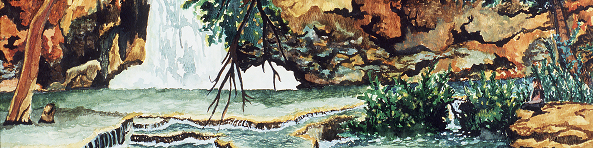 Painting of Havasupi Falls in Arizona