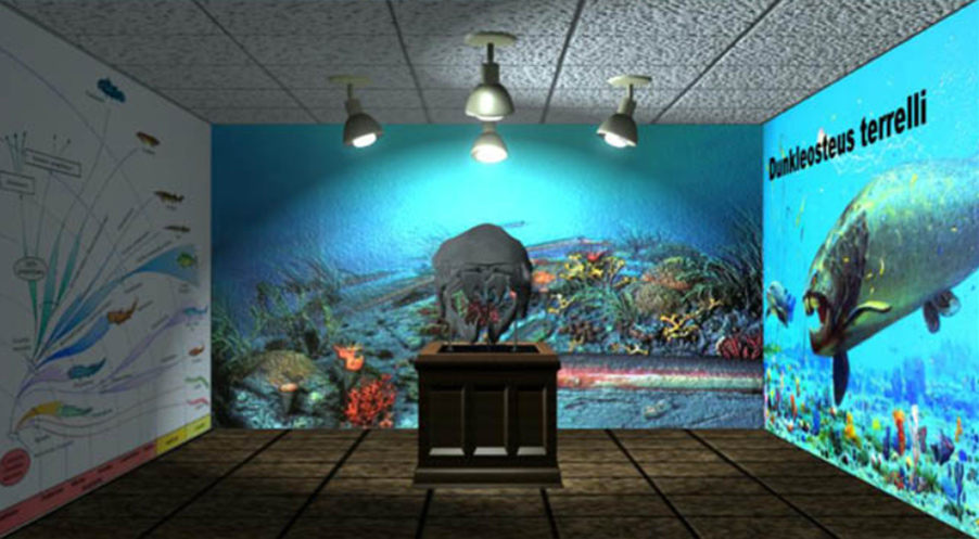 Frontal render of 3D Dunkleosteus Terrelli skull